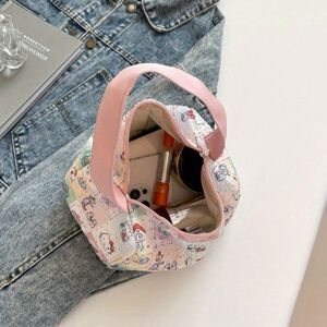 NWT Hello Kitty Makeup Bag with Contrasting Colors Cute Storage Bag